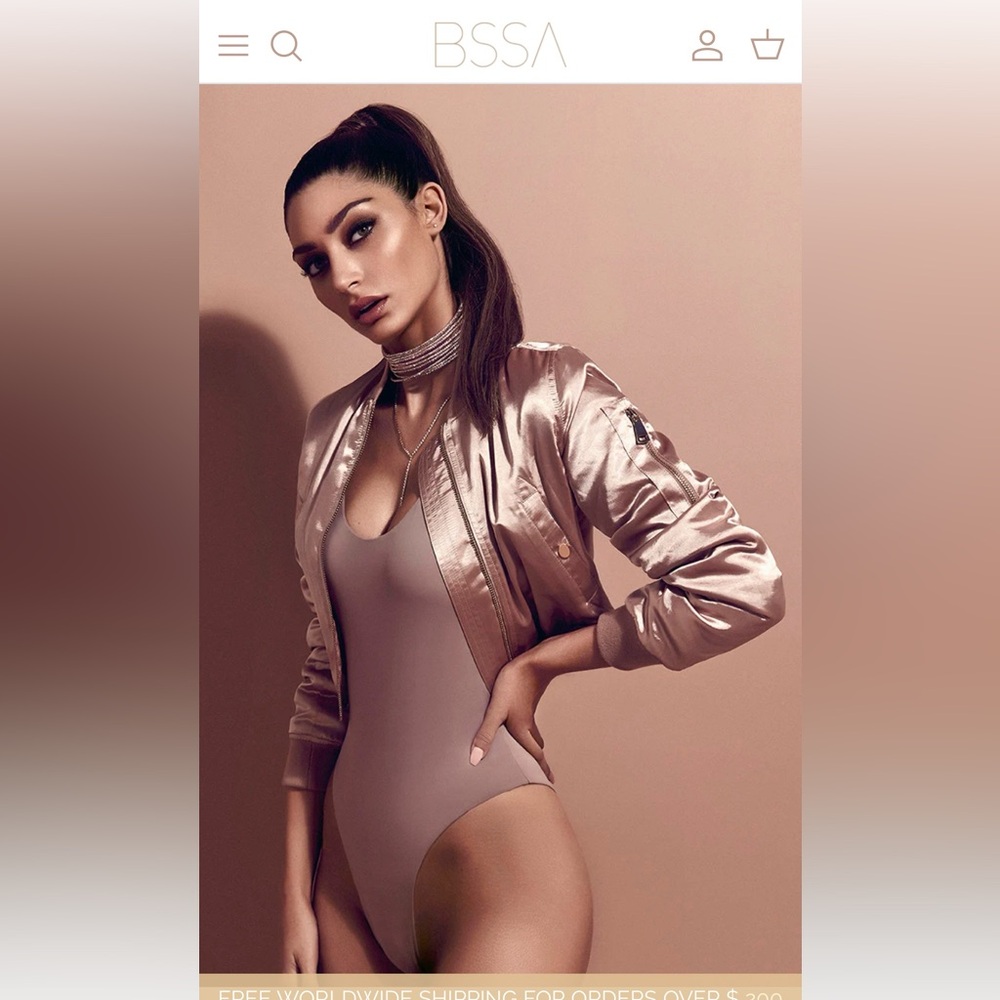 BSSA Australia crop jacket rose gold